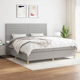 Maison Chic Box spring postelja - Vzmetna postelja z vzmetnico svetlo siva 200x200 cm blago SL12968, (21906863) | Shoptok.si