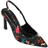 Capone Outfitters Women's Open Back Pointed Toe High Heeled Floral Patterned Shoes cene