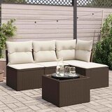  5-dijelni set vrtnih sofa s jastucima poliratan smeđi | shoptok.hr