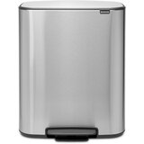 Brabantia Koš za odpadke s pedalom Bo, s plastičnim vložkom, 60 litrov - Matt Steel Fingerprint Proof | Shoptok.si