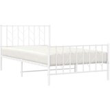 Metalni okvir kreveta uzglavlje i podnožje bijeli 107x203 cm | shoptok.hr