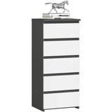 AKORD Cl5 Komoda, 5 Predalov, Grafitno Siva/Bela, (5000332278) | Shoptok.si
