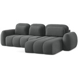 Makamii Tamno siva sklopiva/s prostorom za odlaganje kutna garnitura od bouclé tkanine (s desnim kutom/s ležaljkom) Pele – | shoptok.hr