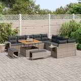 vidaXL Vrtna sedežna garnitura 13 pcs Siva poli ratan, (5000153375) | Shoptok.si