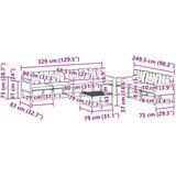  Set vanjskih sofa s jastukom 8 pcs Prirodna i svjetlosiva | shoptok.hr