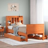 vidaXL Knjižna postelja brez vzmetnice vošč. rjava 90x190 cm borovina | Shoptok.si