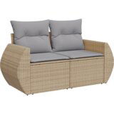  13 delni set vrtne sedežne garniture s blazinami Bež Poli ratan Akacija | Shoptok.si