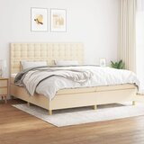  The Living Store Box spring postelja z vzmetnico krem 200x200 cm blago - Box Spring Postelja, (21501519) Cene