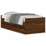  The Living Store Posteljni okvir s predali rjavi hrast 90x190 cm - Posteljni Okvir, (21497622) | Shoptok.si