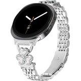 INF Združljiv s Samsung Watch8/8 Classic: Jeklen pašček za uro s srčasto deteljico, (5000079350) | Shoptok.si