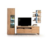 Livetastic STENSKI REGAL 70/105/25 cm antracit, barve hrasta | Shoptok.si