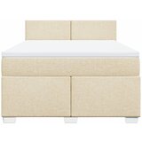  Krevet s oprugama i madracem krem 140x200 cm od tkanine | shoptok.hr