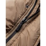 Ombre Men's long puffer jacket with snap pockets - brown | Eponuda.ba