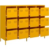 vidaXL Komoda gorčično rumena 135x39x103,5 cm hladno valjano jeklo | Shoptok.si