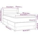 vidaXL Box spring postelja z vzmetnico temno moder 90x190 cm | Shoptok.si