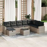 vidaXL 9-dijelni set vrtnih sofa od poliratana s jastucima svjetlosivi | shoptok.hr