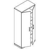 eurokraft pro P12 - Omara s krilnimi vrati, VxŠxG 1869 x 800 x 442 mm, bela | Shoptok.si