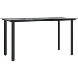 vidaXL Vrtna garnitura - 8-dijelni vrtni blagovaonski set s jastucima crni od poliratana Crna i krem 200 x 100 x 74 cm bez podignute no | shoptok.hr