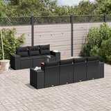  8-dijelni set vrtnih sofa od poliratana s jastucima crni | shoptok.hr
