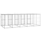  Vanjski kavez za pse od pocinčanog čelika s krovom 12 1 m² | shoptok.hr