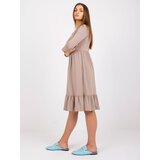 RUE PARIS Dress-RV-SK-7554.74P-dark beige | Shoptok.si