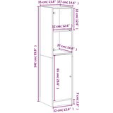 vidaXL Visoka komoda sa staklenim vratima boja hrasta 35 x 37 x 142 cm | shoptok.hr