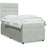 vidaXL Box spring postelja z vzmetnico svetlo siv 90x190 cm žamet Cene