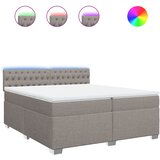  Krevet s oprugama i madracem smeđesivi 200x200 cm od tkanine | shoptok.hr