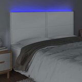  Posteljno vzglavje belo 200x5x118/128 cm umetno usnje, (20735188) | Shoptok.si