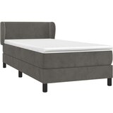 Box spring postelja z vzmetnico temno siva 80x200 cm žamet, (20725914) | Shoptok.si