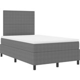 Box Spring Krevet s madracem svijetlo sivi mali dvostruki kašmir tkanina | shoptok.hr