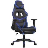  Igralni stol z oporo za noge črno in modro umetno usnje, (21152340) | Shoptok.si