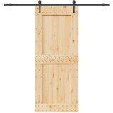 vidaXL Drsna vrata s kompletom vodil 95x210 cm trdna borovina | Shoptok.si