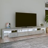 TV ormarić s LED svjetlima siva boja betona 260x36,5x40 cm | shoptok.hr