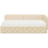 vidaXL Kutni okvir kreveta s madracem Krema 90 x 190 cm tkanina | shoptok.hr