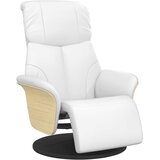 vidaXL Naslanjač z naslonom za noge belo umetno usnje, (20957297) | Shoptok.si