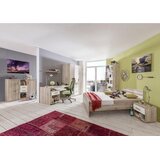 MID.YOU POSTELJA 140 cm x 200 cm , leseni material bela, barve hrasta Slike