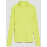 Marisse Lime Green Ribbed Turtleneck Blouse | Shoptok.si