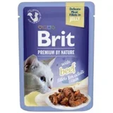 Brit Vlažna hrana za mačke Premium, Fileti govedine u želeu, 85 g
