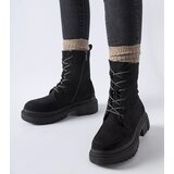Gemre Black ankle boots workers hiking boots on a massive sole Riel | Shoptok.si