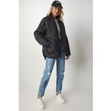  Women's Black Pocket Turtleneck Quilted Coat Cijene