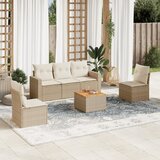 vidaXL 6-dijelni set vrtnih sofa s jastucima bež od poliratana | shoptok.hr
