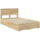  Krevetna konstrukcija s uzglavljem Sonoma hrast 120 x 200 cm | shoptok.hr