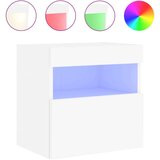  Stenska TV omarica z LED lučkami bela 40x30x40 cm | Shoptok.si