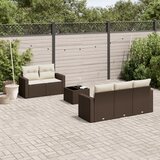 Maison Chic Seti vrtnega pohištva - Vrtna garnitura - Vrtni pohištvo set 6-delna z blazinami rjav poli ratan, (21801758) | Shoptok.si