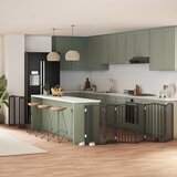 vidaXL Ograda za pse z vrati zložljiva 12 panelov črna 600 cm les | Shoptok.si