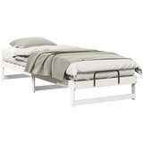 vidaXL Konstrukcija postelje Bela 100 x 220 cm Masivno borovo les, (5000127366) | Shoptok.si