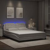 Furnova Posteljni okvir z LED lučkami bel 160x200 cm umetno usnje, (21940534) Cene