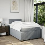  Krevet s oprugama i madrac svjetlosivi 120 x 200cm od tkanine | shoptok.hr