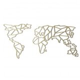 Wallity metalni ukras za zid world map - zlatno | ePonuda.com
